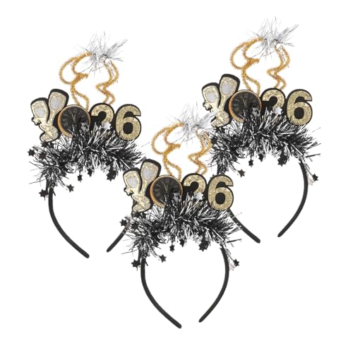 IWOWHERO 3 Stück Kopfbedeckung für die Neujahrsparty Glitzernde Haarbänder für Silvester frohes neues jahr kopfschmuck neujahr haarbänder Kopfschmuck für die Neujahrsparty Plastik Schwarz IWOWHERO 3 Stück Kopfbedeckung für die Neujahrsparty Glitzernde Haarbänder für Silvester frohes neues jahr kopfschmuck neujahr haarbänder Kopfschmuck für die Neujahrsparty Plastik Schwarz von IWOWHERO