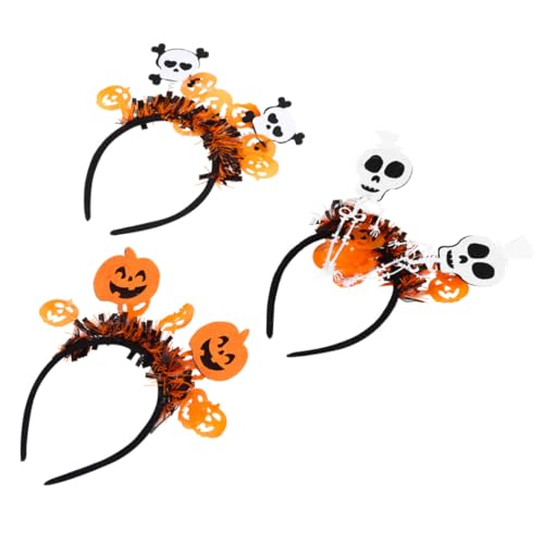 IWOWHERO 3 Stück Teiliges Halloween Haarreif Kürbis Schädel Skelett Kopfband Cosplay Kostüm Zubehör für Erwachsene Leicht Langlebig für Partys und Festivals IWOWHERO 3 Stück Teiliges Halloween Haarreif Kürbis Schädel Skelett Kopfband Cosplay Kostüm Zubehör für Erwachsene Leicht Langlebig für Partys und Festivals von IWOWHERO