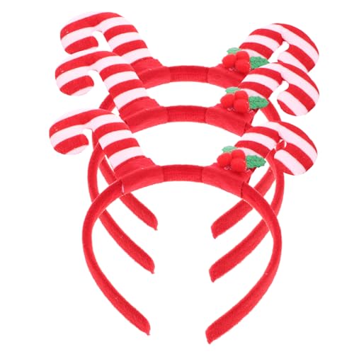 IWOWHERO 3 Stück Weihnachtlicher Candy Cane Haarreifen Festliches Stirnband mit Süßem Design Weihnachts Party Accessoires für Erwachsene und Geeignet für Kostüm und Feier IWOWHERO 3 Stück Weihnachtlicher Candy Cane Haarreifen Festliches Stirnband mit Süßem Design Weihnachts Party Accessoires für Erwachsene und Geeignet für Kostüm und Feier von IWOWHERO