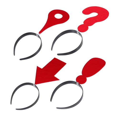 IWOWHERO 4 Lustige Haarreifen Damen mit Roten Symbolen Fragezeichen Ausrufezeichen Elastische French Headbands für Karneval Kostüm Party und Modischen Haarschmuck IWOWHERO 4 Lustige Haarreifen Damen mit Roten Symbolen Fragezeichen Ausrufezeichen Elastische French Headbands für Karneval Kostüm Party und Modischen Haarschmuck von IWOWHERO