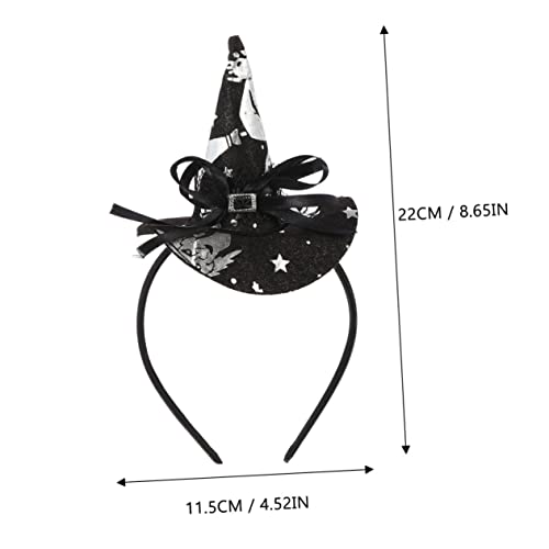IWOWHERO 4 Stück Halloween Haarreifen Teiliges Hexenhut Kopfschmuck Damen Flexibel Party Kostüm Zubehör für Karneval und Bühnenauftritte von IWOWHERO