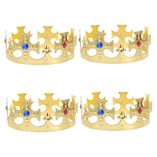 IWOWHERO 4 Stück Teiliges Königskronen für Leichtes Bequemes Kostümzubehör Goldene Prinzenkrone Stabile Passform für Geburtstage Kostümpartys und Festliche Anlässe von IWOWHERO