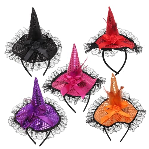 IWOWHERO 5 Stück Teiliges Halloween Haarreif mit Pailletten Leichter Hexen Kopfschmuck in Fünf Farben Langlebig Hautfreundlich für Halloween Karneval Party und Cosplay Erwachsene IWOWHERO 5 Stück Teiliges Halloween Haarreif mit Pailletten Leichter Hexen Kopfschmuck in Fünf Farben Langlebig Hautfreundlich für Halloween Karneval Party und Cosplay Erwachsene von IWOWHERO
