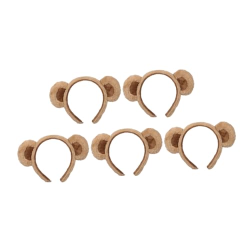 IWOWHERO 5 Stück Teiliges Plüsch Bärenohr stirnband für Damen Weiches Bequemes Tierhaar accessoire für Halloween Cosplay Party und Alltag mit Stabilem und Niedlichem Design IWOWHERO 5 Stück Teiliges Plüsch Bärenohr stirnband für Damen Weiches Bequemes Tierhaar accessoire für Halloween Cosplay Party und Alltag mit Stabilem und Niedlichem Design von IWOWHERO