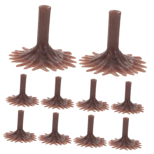 IWOWHERO 50 Stück Modellbaumfüße Miniatur-landschaftsmodell Modelllandschaft Bauen Bastelständer Basis Von Miniaturbäumen Modelleisenbahn Zubehör Kleiner Baumsockel Brown Plastik von IWOWHERO
