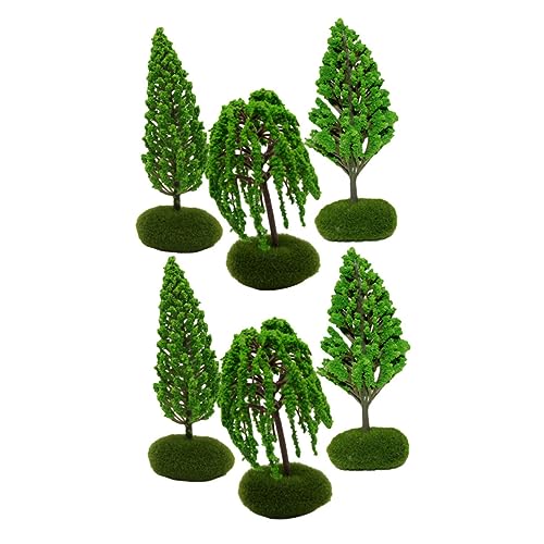 IWOWHERO 6 STK Baummodell Modellbäume Mikrolandschaftspflanzen Diorama-Bonsai Modell-Miniatur-straßenbäume Miniaturbäume Modelleisenbahn Diorama Großer Zug Klein Plastik Einstellen Ob11 von IWOWHERO