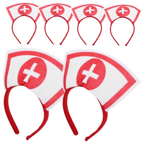 IWOWHERO 6 Stück Krankenschwester Stirnbänder Krankenschwester Stirnbänder Verkleidung Halloween Kostüm Halloween Stirnband von IWOWHERO