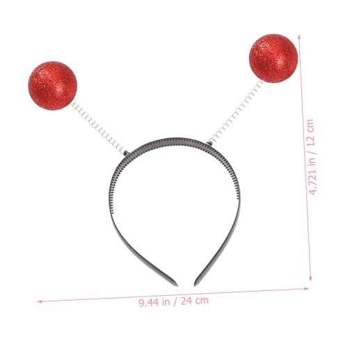 IWOWHERO 6 Stück Teiliges Glitzer Haarband mit Schwingenden Pinken Schaumstoffbällen Elastische Haarreifen für Party Kostüm Leichter und Bequemer Haarschmuck für Mädchen und Erwachsene von IWOWHERO