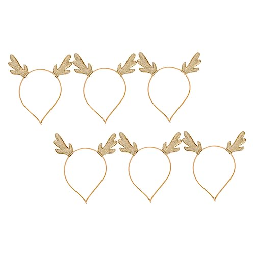 IWOWHERO 6 Stück Teiliges Goldene Rentiergeweih Haarreif Weihnachts Haarschmuck für Erwachsene Festliche Kopfbedeckung Party Accessoire IWOWHERO 6 Stück Teiliges Goldene Rentiergeweih Haarreif Weihnachts Haarschmuck für Erwachsene Festliche Kopfbedeckung Party Accessoire von IWOWHERO