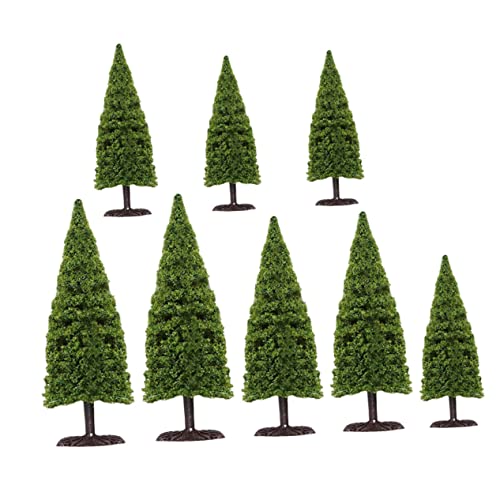 IWOWHERO 8 Stück Kiefernmodell Artificial Tree modellbäume Landschaftsmodelle Spielzeugmodelle Sandtischmodelle Kleine Bäume Landschaftsmodellbaum Miniaturbäume zum Basteln Plastik Green von IWOWHERO