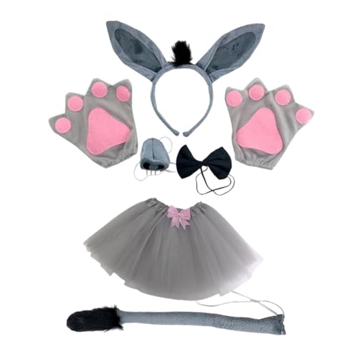 IWOWHERO Donkey Kostüm Set Teiliges Tierkostüm Requisiten mit Ohren Stirnband und für Erwachsene Cosplay Geburtstag Halloween Party Zubehör IWOWHERO Donkey Kostüm Set Teiliges Tierkostüm Requisiten mit Ohren Stirnband und für Erwachsene Cosplay Geburtstag Halloween Party Zubehör von IWOWHERO