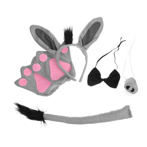 IWOWHERO Donkey Kostüm Set mit Donkey Ohren Stirnband und Handschuhen Niedliches Tier-cosplay Zubehör für Halloween Fasching und Tierpartys IWOWHERO Donkey Kostüm Set mit Donkey Ohren Stirnband und Handschuhen Niedliches Tier-cosplay Zubehör für Halloween Fasching und Tierpartys von IWOWHERO