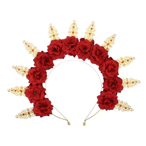 IWOWHERO Exquisiter Kopfschmuck Blumen Haarreif mit Rosen Design Leichtes Komfortables Festival Accessoire für Damen Göttinnen Haarkrone für Karneval und Geburtstagsspiele IWOWHERO Exquisiter Kopfschmuck Blumen Haarreif mit Rosen Design Leichtes Komfortables Festival Accessoire für Damen Göttinnen Haarkrone für Karneval und Geburtstagsspiele von IWOWHERO