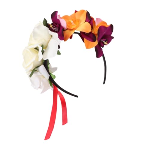 IWOWHERO Floral Kopfband Damen Orchideen Rosenkrone Haarreif Festival Halloween Party Haarschmuck Standardgröße für Erwachsene und Komfortabel und Langlebig IWOWHERO Floral Kopfband Damen Orchideen Rosenkrone Haarreif Festival Halloween Party Haarschmuck Standardgröße für Erwachsene und Komfortabel und Langlebig von IWOWHERO