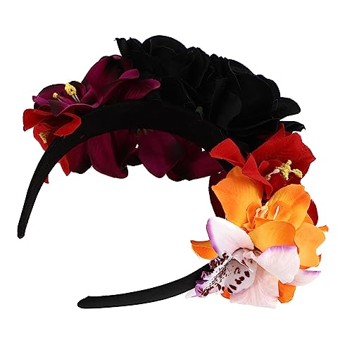 IWOWHERO Haarreif mit Künstlicher Rosenblüte Leichtes Dekoratives Blumen Design Geeignet für Damen für Halloween Partys Hochzeiten Cosplay und Festliche Anlässe Zufällige von IWOWHERO