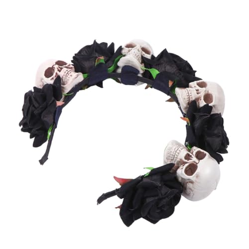 IWOWHERO Halloween Haarreif mit Schwarzen Rosen und Schädeln Modisches Stirnband Leichtes Haarschmuck Accessoire für Damen und Mädchen Bequemer Kopfschmuck für Party und Karneval IWOWHERO Halloween Haarreif mit Schwarzen Rosen und Schädeln Modisches Stirnband Leichtes Haarschmuck Accessoire für Damen und Mädchen Bequemer Kopfschmuck für Party und Karneval von IWOWHERO