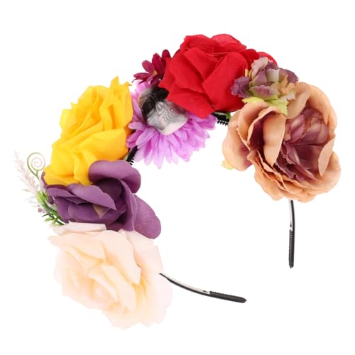 IWOWHERO Halloween Haarschmuck Blumen Haarreif mit Farbenfroher Stoffblumen Haarreifen Leichtes Party Haaraccessoire für Damen und Mädchen für Halloween Kostüme und Festlichkeiten von IWOWHERO