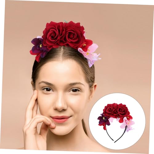 IWOWHERO Halloween Rosen Blumenkrone Kunstrosen Stirnband Day Of The Dead Haarschmuck für Damen Leichtes Flexibles Party Accessoire mit Lebensechtem Design für Kostüm und Festtagsfeiern IWOWHERO Halloween Rosen Blumenkrone Kunstrosen Stirnband Day Of The Dead Haarschmuck für Damen Leichtes Flexibles Party Accessoire mit Lebensechtem Design für Kostüm und Festtagsfeiern von IWOWHERO