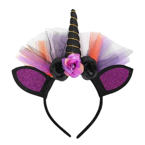 IWOWHERO Halloween Unicorn Horn Haarreif Leichtes Bequemes Stirnband für Party Kostüm und Haarschmuck Geeignet für Halloween Karneval und Festlichkeiten von IWOWHERO