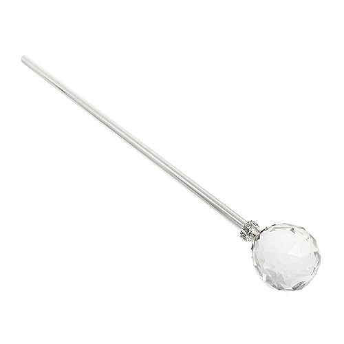 IWOWHERO Kristallkugel Kostüm Gehstock Prinzessin Kostüm Zauberstab Silber Eleganter Requisitenstock für Halloween Cosplay Theater Geburtstag Party Kostümzubehör Erwachsene Kinder von IWOWHERO