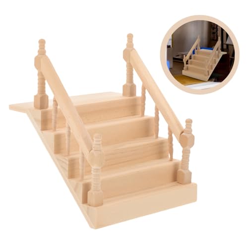 IWOWHERO Modell Einer Treppe mit Handlauf Ornament Miniatur-Puppenhaus-Bausatz 1/12 Miniaturtreppe Puppenhausmöbel Dekoration Schlafzimmer Bedroom Decor Mini-Haustreppe Miniaturleiter Holz IWOWHERO Modell Einer Treppe mit Handlauf Ornament Miniatur-Puppenhaus-Bausatz 1/12 Miniaturtreppe Puppenhausmöbel Dekoration Schlafzimmer Bedroom Decor Mini-Haustreppe Miniaturleiter Holz von IWOWHERO