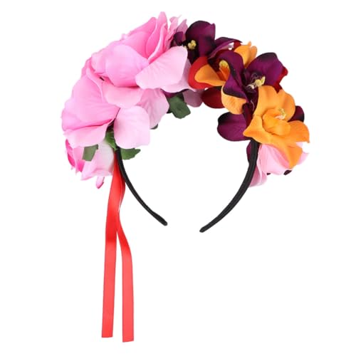 IWOWHERO Rosa Blumen Haarreif Damen Stirnband mit Rosen und Orchideen Haarkranz für Halloween Party Festival Hochzeitsgast Kopfschmuck Verstellbar Geeignet IWOWHERO Rosa Blumen Haarreif Damen Stirnband mit Rosen und Orchideen Haarkranz für Halloween Party Festival Hochzeitsgast Kopfschmuck Verstellbar Geeignet von IWOWHERO