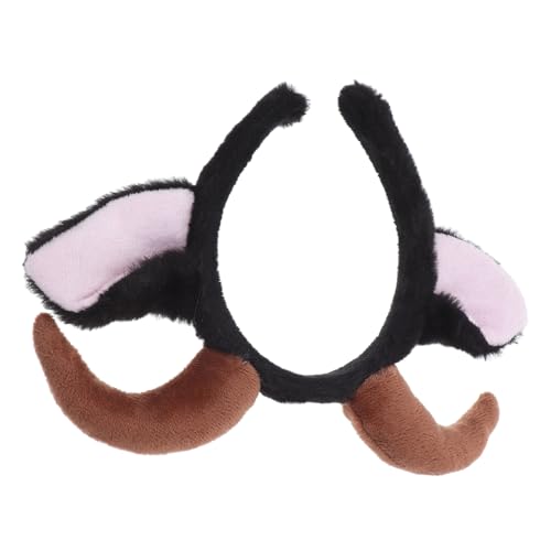 IWOWHERO Süßes Lammohr Stirnband Ziegen Stirnband Plüschhorn Party Damen Lammohren Für Erwachsene Halloween Cosplay Flauschiges Pelziges Schaf Weihnachten Bauernhof von IWOWHERO