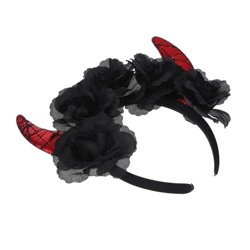 IWOWHERO Teiliger Schwarzer Rosen Haarreif mit Hörnern Halloween Kopfschmuck Leichtes Cosplay Headpiece Bequemer Stirnband für Party und Karneval IWOWHERO Teiliger Schwarzer Rosen Haarreif mit Hörnern Halloween Kopfschmuck Leichtes Cosplay Headpiece Bequemer Stirnband für Party und Karneval von IWOWHERO