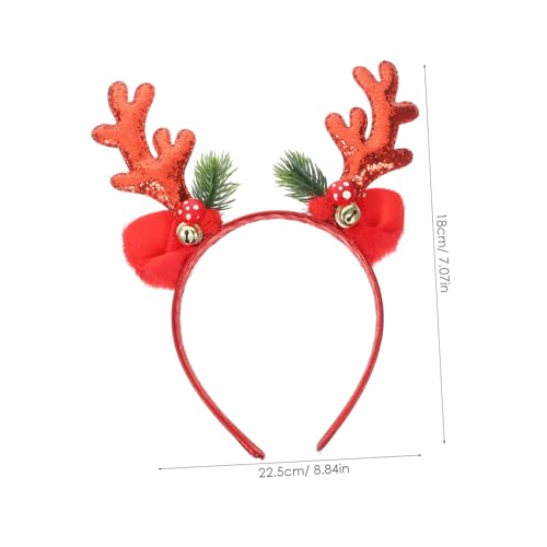 IWOWHERO Weihnachtlicher Rentiergeweih Haarreif mit Glocken Rotes Glitzer Stirnband für Frauen Festlicher Kopfschmuck für Weihnachtsfeier Kostüm und Bühnenauftritte IWOWHERO Weihnachtlicher Rentiergeweih Haarreif mit Glocken Rotes Glitzer Stirnband für Frauen Festlicher Kopfschmuck für Weihnachtsfeier Kostüm und Bühnenauftritte von IWOWHERO