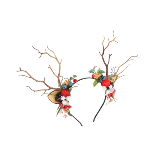 IWOWHERO Weihnachtliches Geweih Haarreif mit Beeren Deko Handgefertigtes Party Haarband für Damen und Einzigartiger Kopfschmuck für Weihnachtsfeiern und Kostümfeste IWOWHERO Weihnachtliches Geweih Haarreif mit Beeren Deko Handgefertigtes Party Haarband für Damen und Einzigartiger Kopfschmuck für Weihnachtsfeiern und Kostümfeste von IWOWHERO