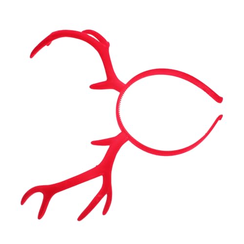 IWOWHERO Weihnachtliches Hirschgeweih Haarband für Mädchen Festliches Rotes Antler Stirnband Vielseitiges Party und Bühnenaccessoire Bequemes Sicheres Material Modisches Haarband für von IWOWHERO