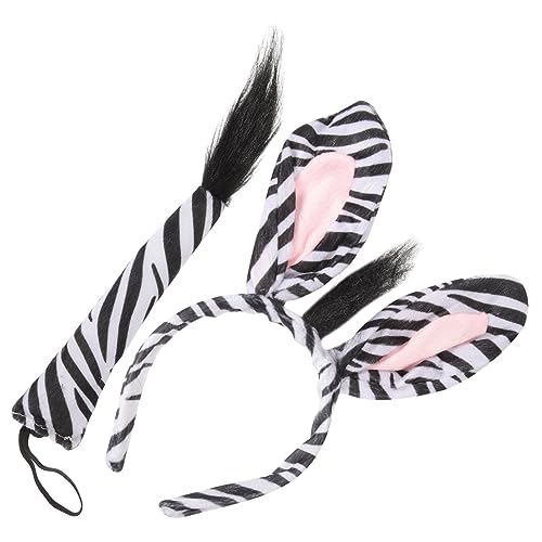 IWOWHERO Zebra Kopfband Set mit Haarigen Ohren und Tierkostüm Zubehör für Karneval Cosplay Party und Erwachsene Komfortables Tragegefühl IWOWHERO Zebra Kopfband Set mit Haarigen Ohren und Tierkostüm Zubehör für Karneval Cosplay Party und Erwachsene Komfortables Tragegefühl von IWOWHERO
