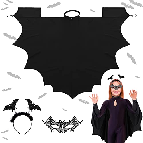 IWTBNOA Fledermaus Kostüm Kinder Halloween, Halloween Fledermaus Umhang, Fledermaus Maske, Fledermaus Haarreif, Fledermauskostüm, Fledermausflügel Vampir für Halloween Cosplay Karneval Fasching Party IWTBNOA Fledermaus Kostüm Kinder Halloween, Halloween Fledermaus Umhang, Fledermaus Maske, Fledermaus Haarreif, Fledermauskostüm, Fledermausflügel Vampir für Halloween Cosplay Karneval Fasching Party von IWTBNOA