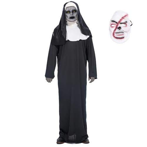 IWTBNOA Halloween Nonne Kostüm, Scary Nonne Outfit mit The Nun Horror Maske, Horror Halloween Nonne Kostüm, Zombie Nonnen Kostüm, Gruselig Halloween Kostüm Damen für Halloween, Karneval, Themenparty IWTBNOA Halloween Nonne Kostüm, Scary Nonne Outfit mit The Nun Horror Maske, Horror Halloween Nonne Kostüm, Zombie Nonnen Kostüm, Gruselig Halloween Kostüm Damen für Halloween, Karneval, Themenparty von IWTBNOA