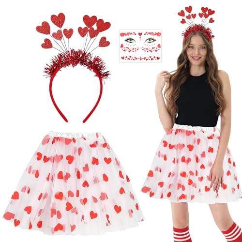 IWTBNOA Amor Kostüm Damen, Karneval Kostüme Amor Set, Valentinstag Herz Stirnband Pailletten, Herzchen TutuM, Weiß Tutu Rock, Romantische Amor Kostüm Accessoires, Faschingskostüme Damen IWTBNOA Amor Kostüm Damen, Karneval Kostüme Amor Set, Valentinstag Herz Stirnband Pailletten, Herzchen TutuM, Weiß Tutu Rock, Romantische Amor Kostüm Accessoires, Faschingskostüme Damen von IWTBNOA