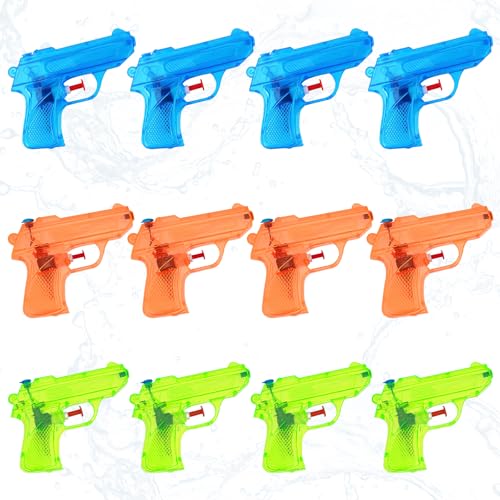 IWTBNOA Wasserpistole für Kinder, 12 Stück Wasserspritzpistolen, Wasserpistolen Klein, Mini Water Blaster, Pool Spielzeug, Water Gun für Schwimmbad Garten Strand Party Outdoor, Zufällige Farbe von IWTBNOA