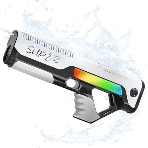 IWTBNOA Wasserpistole mit Wasseraufnahme, Automatische Wasserspritzpistole für Kinder Erwachsene, Große Reichweite Wasserspritzpistole, Sommer Spielzeug für Outdoor Pool Strand Seaside von IWTBNOA