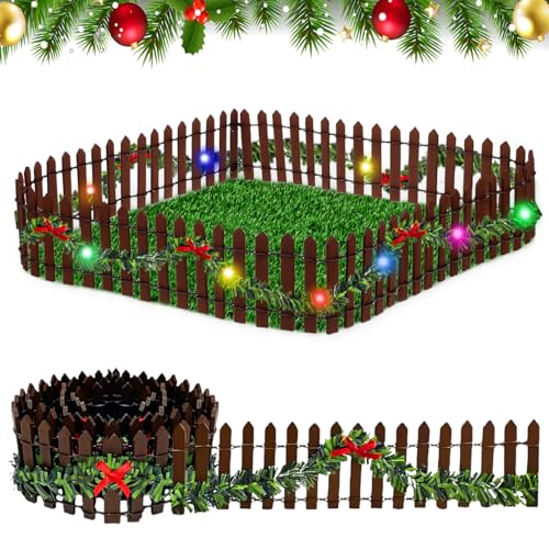 IWTBNOA Wichtel Zubehör Weihnachten, Miniatur Zaun Holzzaun mit Lichtern, Mini Weihnachtszaun, Mini Gartenzaun, Schönes Wichtel Zaun, Ideal für Puppenhaus Wichteltür Bonsai, Garten Deko, Geschenk IWTBNOA Wichtel Zubehör Weihnachten, Miniatur Zaun Holzzaun mit Lichtern, Mini Weihnachtszaun, Mini Gartenzaun, Schönes Wichtel Zaun, Ideal für Puppenhaus Wichteltür Bonsai, Garten Deko, Geschenk von IWTBNOA