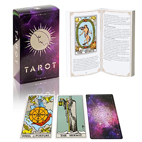 IXIGER Tarotkarten Deck mit Anleitung,78 Klassische Tarotkarten, Tarot Deck,Standardgröße 12 x 7 cm,Tarot-Kartendecks für Anfänger und Experten,zukünftiges Kartenspiel(Englisch) von IXIGER