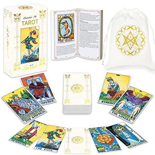 IXIGER Tarotkarten Deck mit Anleitungsbuch,Tarotkarten für Anfänger und Experten-Leser,Tarotkarten Set, Bronzing Tarot,Standardgröße 12 x 7 cm,78 klassische TarotKarten mit weißem Samtbeutel(Englisch) IXIGER Tarotkarten Deck mit Anleitungsbuch,Tarotkarten für Anfänger und Experten-Leser,Tarotkarten Set, Bronzing Tarot,Standardgröße 12 x 7 cm,78 klassische TarotKarten mit weißem Samtbeutel(Englisch) von IXIGER