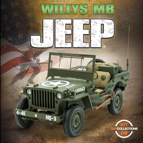 IXO Collections 1:8 IXO US Jeep Willys 4x4 - Modellbau, Standmodellbau, hochwertiger Bausatz, Modellbausatz von IXO Collections