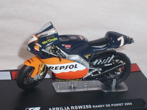 IXO Aprilia RSw250 RSw 250 Randy De Puniet 2005 Motogp 1/24 Altaya by Modellmotorrad Modell Motorrad Sonderangebot von IXO
