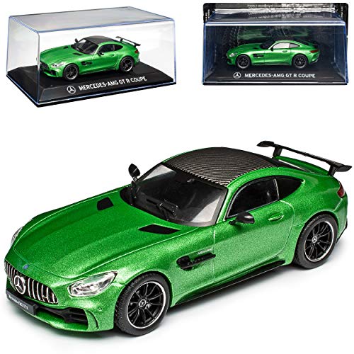 IXO Mercedes-B AMG GT-R C190 Coupe Grün Ab 2014 mit Sockel und Vitrine 1/43 Modell Auto von IXO