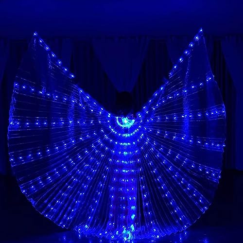Led Flügel 360-Grad-Drehung mit 2 Teleskopstangen Schmetterlingsflügel mit Led für Erwachsene und Kinder Leuchtende Flügel für Bühnenauftritte Partys Festival (Children's Blue) von IXTIX
