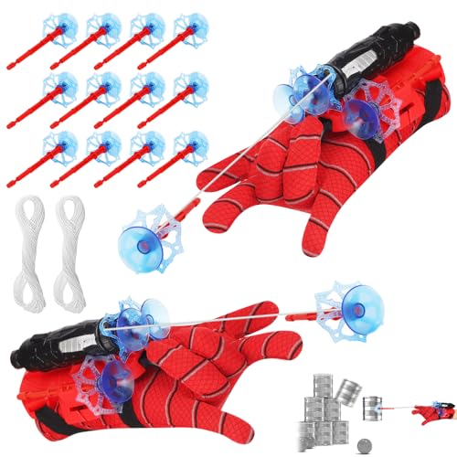 2 Stück Launcher Handschuh, Super Spider Launcher Held Launcher Spider Launcher Handschuhe für Kids Spiderman Spielzeug Handschuh Spiderman Handschuhe für Spider-Man Cosplay Lustiges Lernspielzeug von IXYHKB