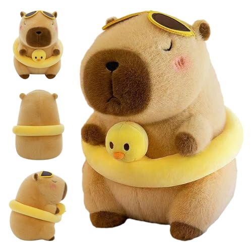 IXYHKB Capybara Plüschtier, 25cm Capybara Kuscheltier, Niedliche Capybara Plushies mit Entenschwimmring, Super Weiche Gefüllte Capybara Stofftier Plüsch Puppen für Kinder Home Deko Geburtstagsgeschenk IXYHKB Capybara Plüschtier, 25cm Capybara Kuscheltier, Niedliche Capybara Plushies mit Entenschwimmring, Super Weiche Gefüllte Capybara Stofftier Plüsch Puppen für Kinder Home Deko Geburtstagsgeschenk von IXYHKB