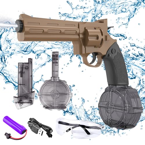 IXYHKB Elektrische Wasserpistole Kinder, Automatische Wasserpistole Set, 450CC+150CC Hoher Kapazität Erwachsene Wasserspritzpistolen,Wasserpistole Elektrisch Spielzeug für Sommer Strand Pool Draussen von IXYHKB