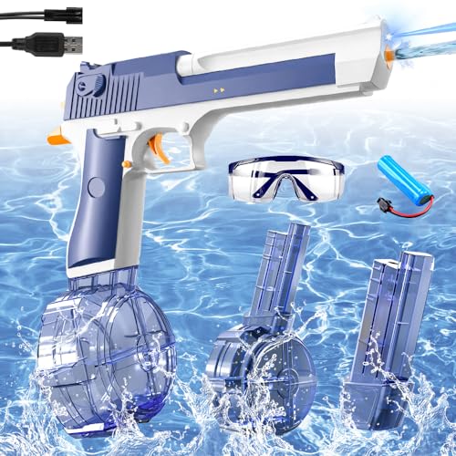 IXYHKB Elektrische Wasserpistole für Kinder, Automatische Wasserpistole, Wasserpistole Elektrisch, Wasserpistole Spielzeug für Sommer Partys Schwimmbad (Blau C) von IXYHKB