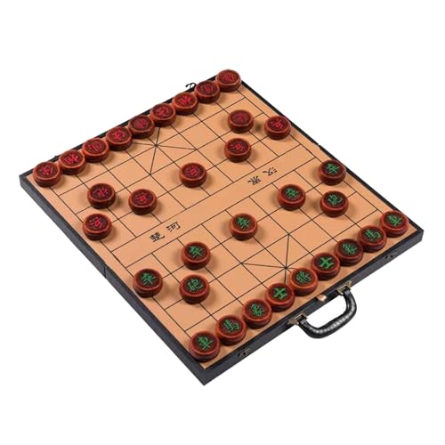 2 Player Rosewood Strategy Board Games Chinese Chess Set Xiangqi Puzzle Games Travel Games with Foldable Chessboard for Teens Adults Family(Size:5.8cm/2.3in) von IYUESQ