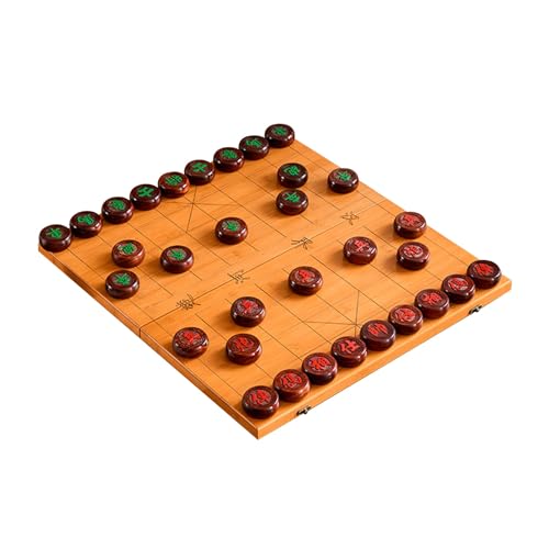 2 Players Chinese Chess Game Set Portable Xiangqi with Foldable Bamboo Board Tabletop Strategy Board Game(Red Rosewood,5.8cm/2.3in) von IYUESQ